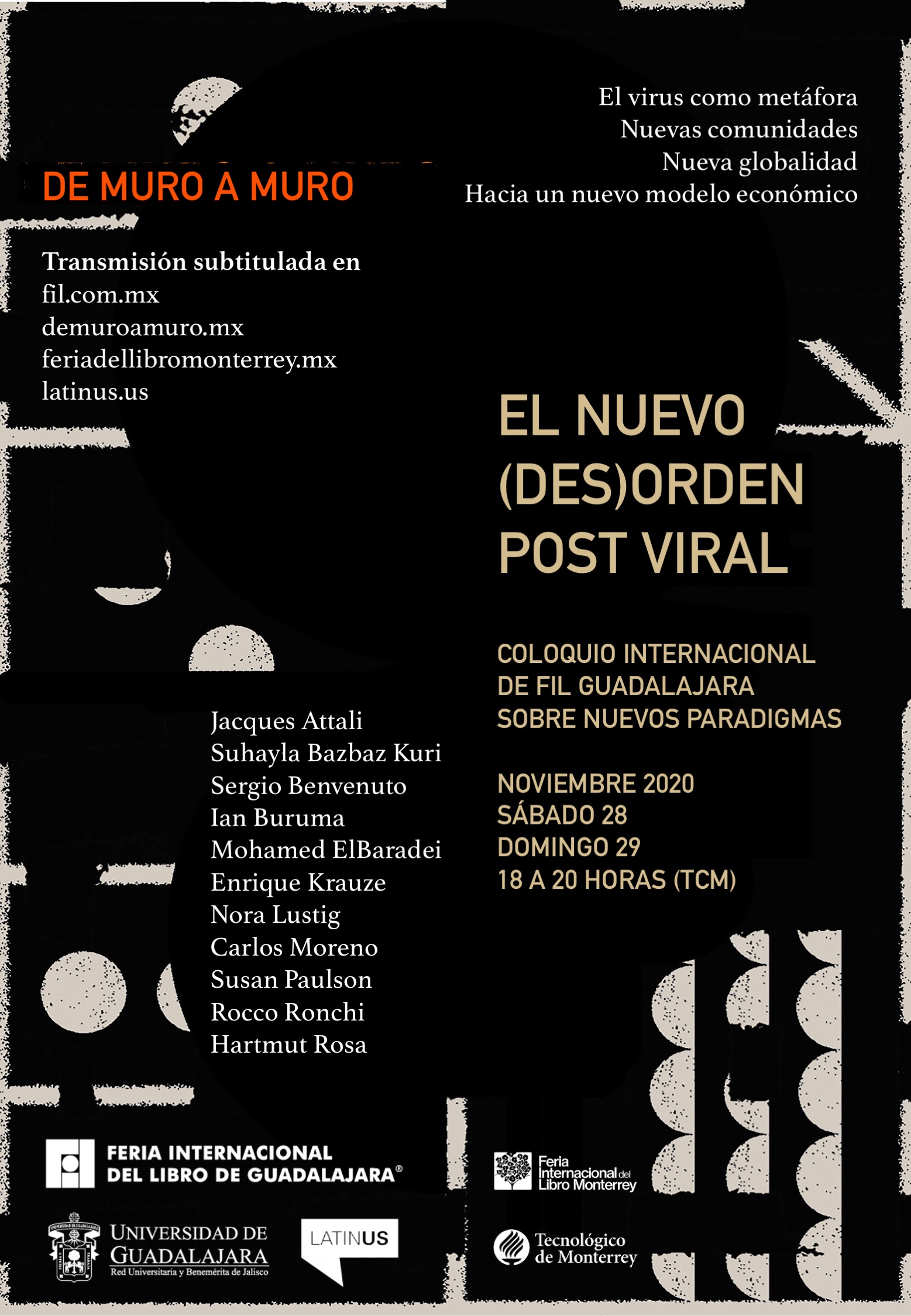 De muro a muro este año conversa sobre El Nuevo (Des) Orden Post Viral en la FIL Guadalajara 2020